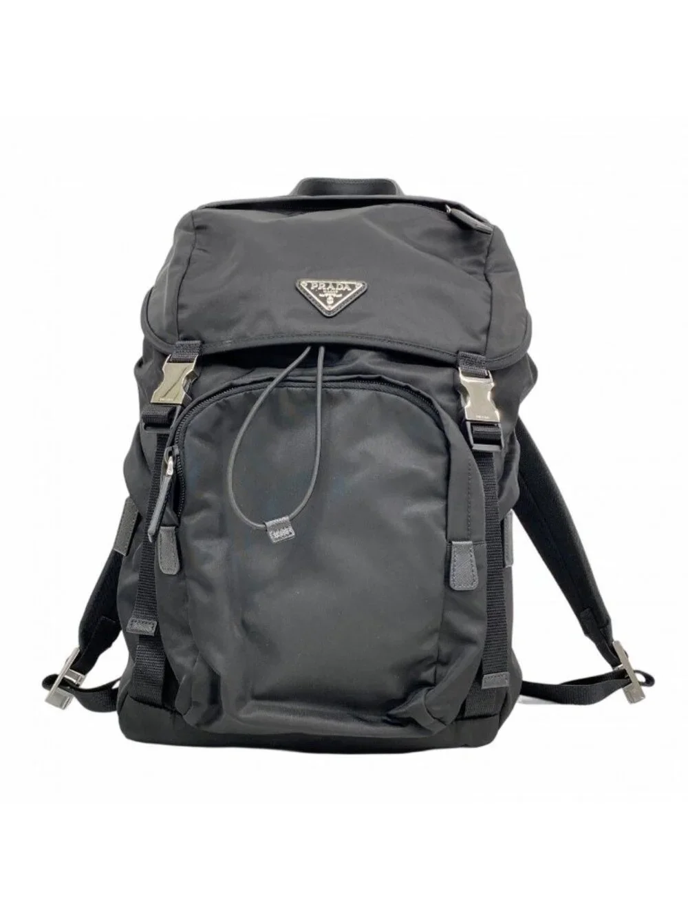 Prada Backpack Tessuto Nylon Black Silver